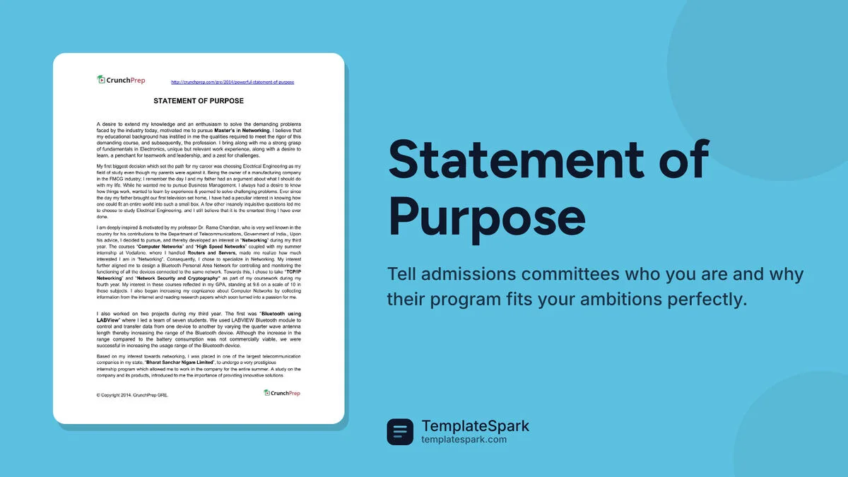 Statement of Purpose Statement of Purpose