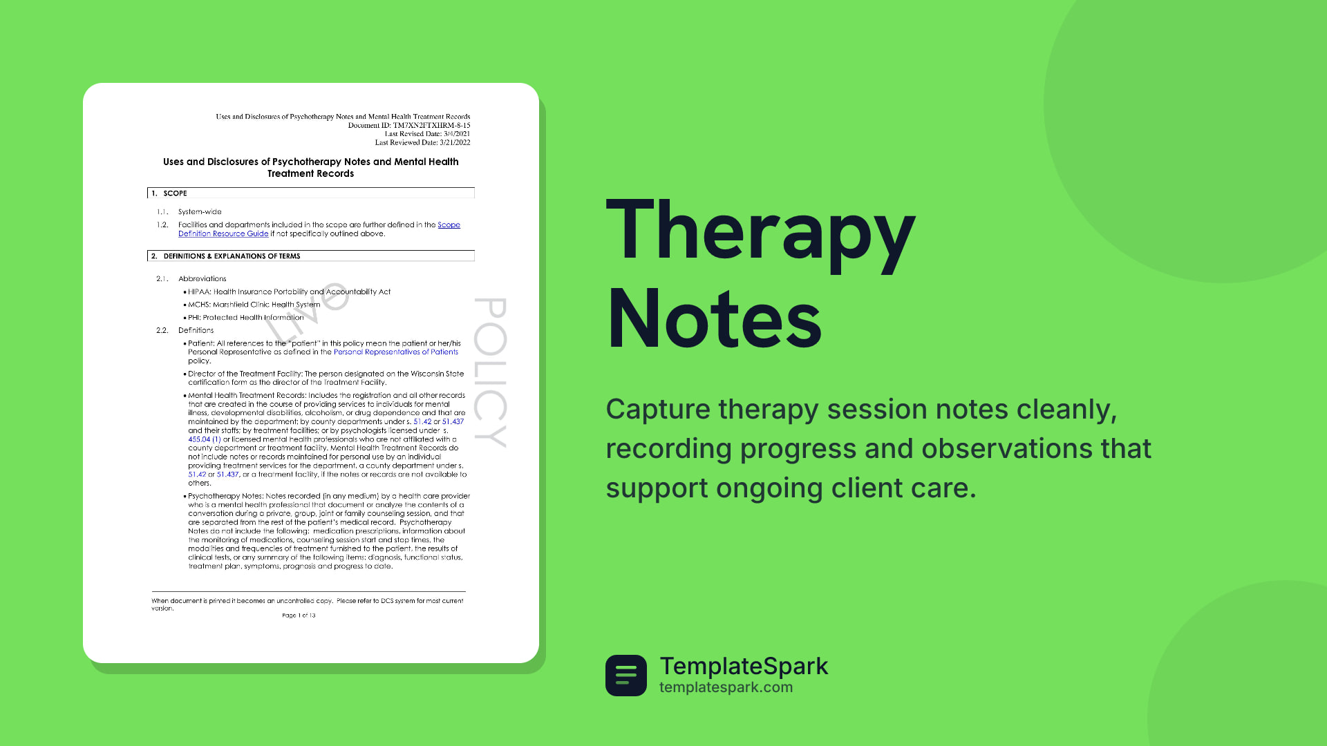 Therapy Notes