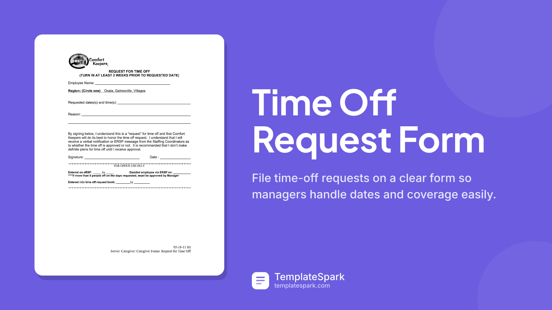 Time Off Request Form preview