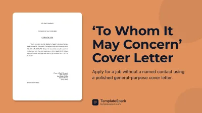 ‘To Whom It May Concern’ Cover Letter