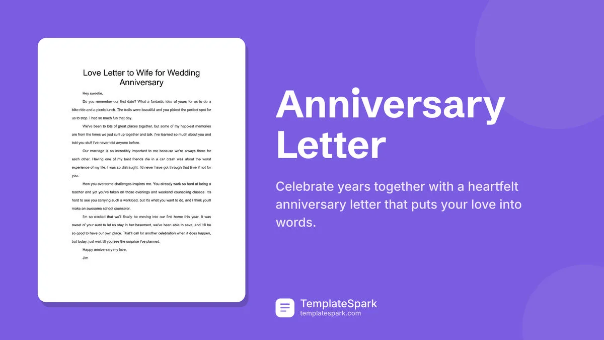 Anniversary Letter Anniversary Letter
