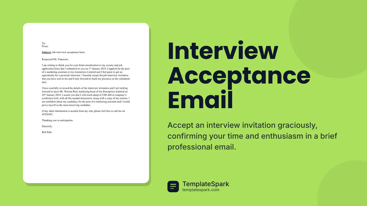 Interview Acceptance Email Interview Acceptance Email