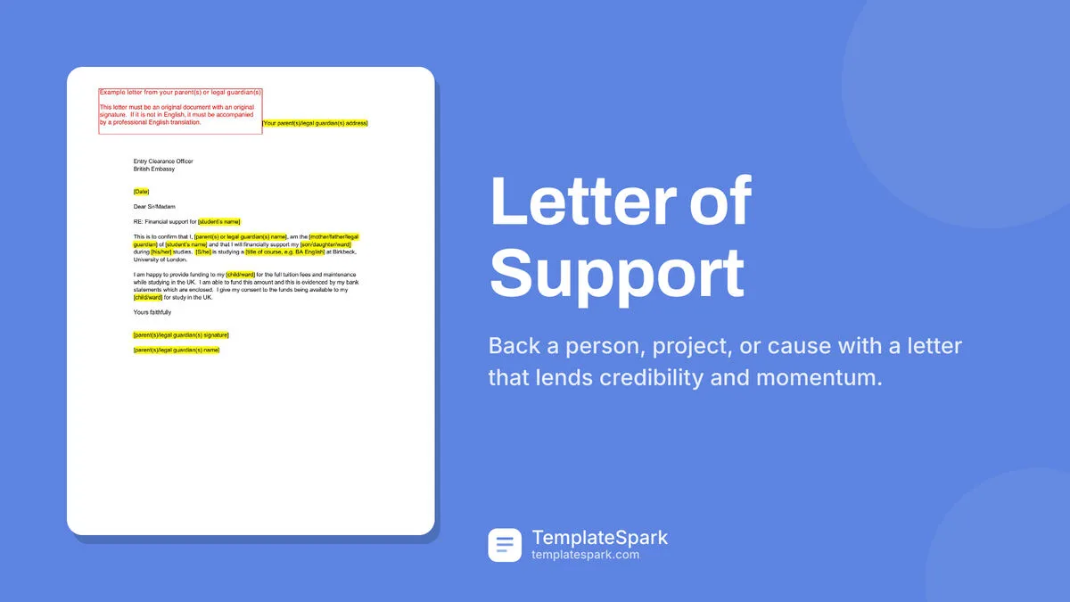 Letter of Support Letter of Support
