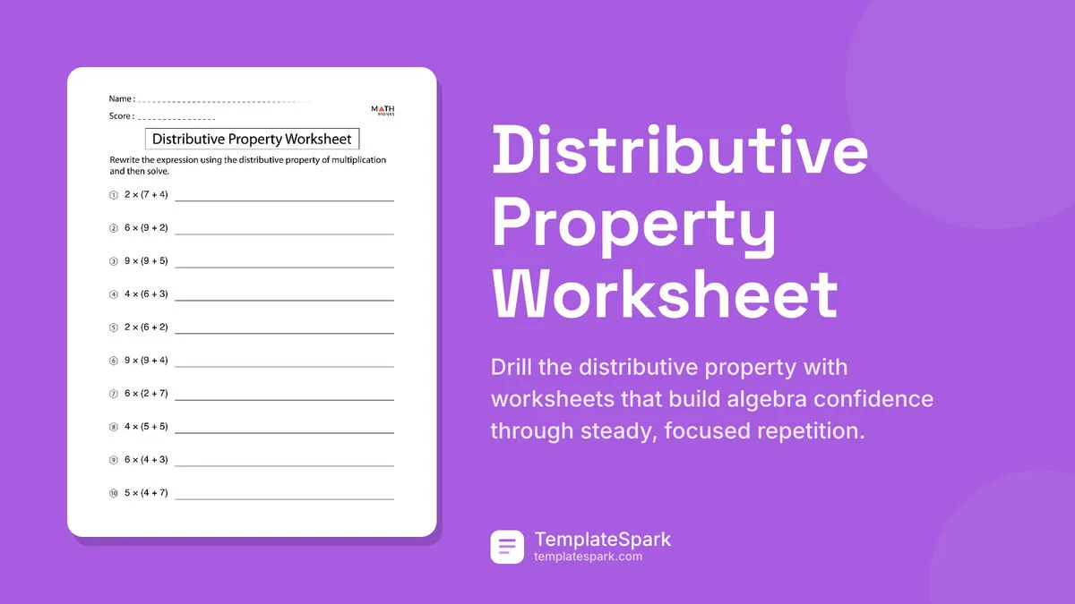 Distributive Property Worksheet