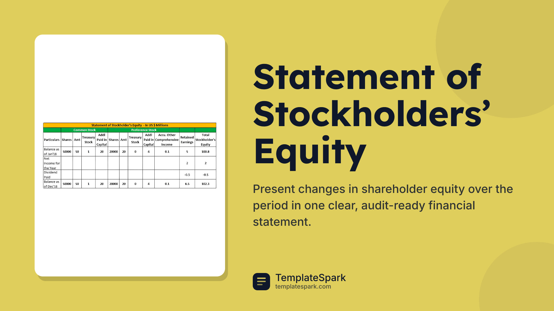 Statement of Stockholders’ Equity