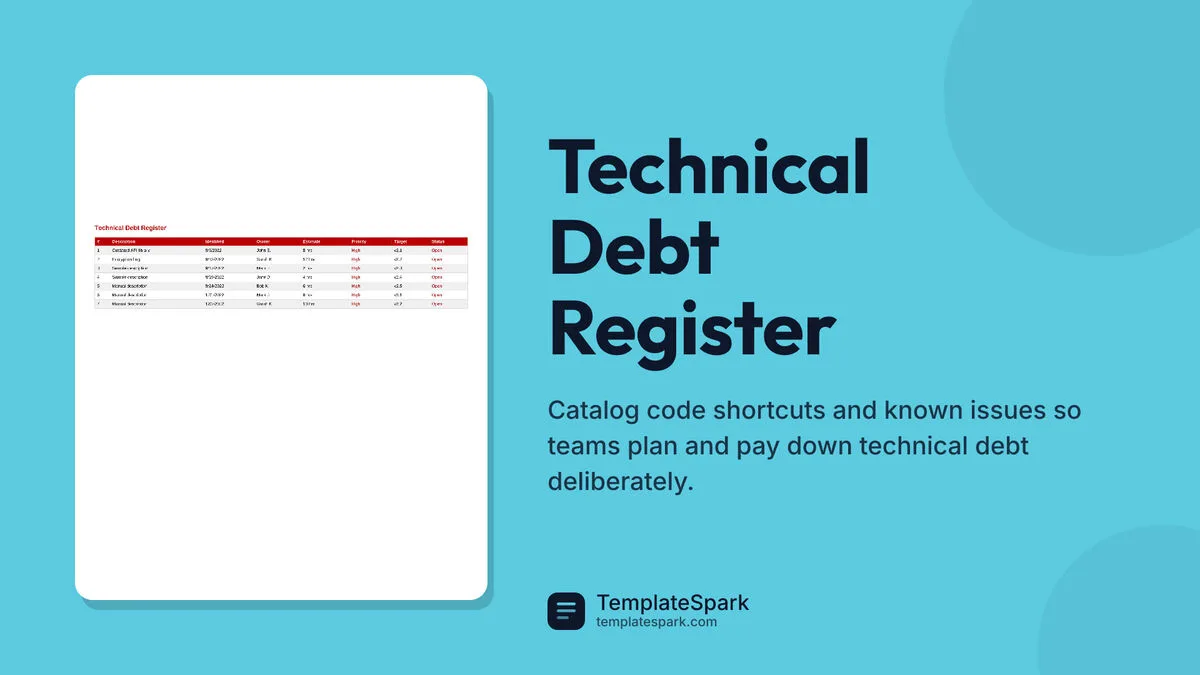 Technical Debt Register