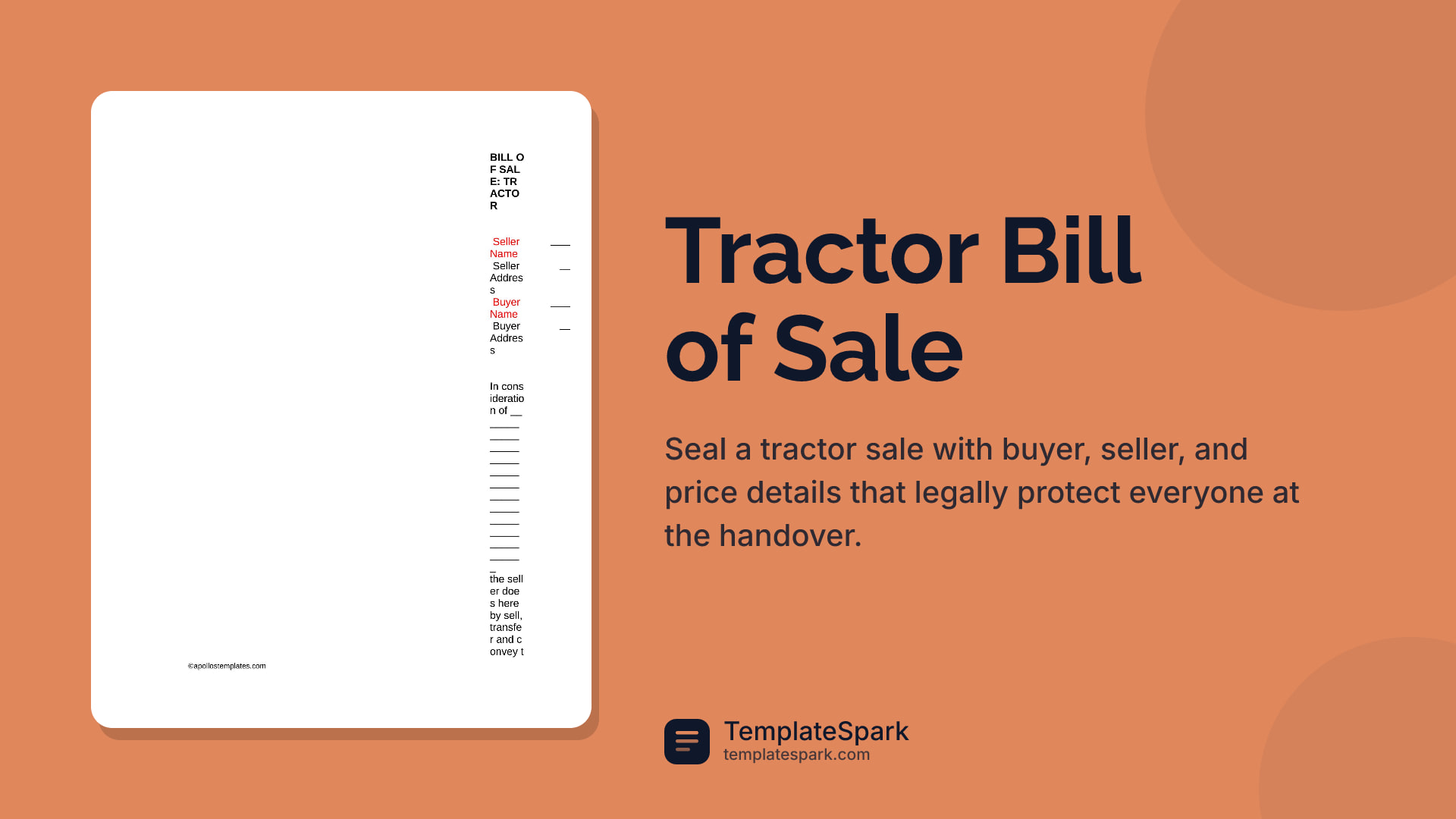 Tractor Bill of Sale