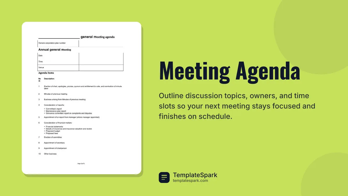 Meeting Agenda