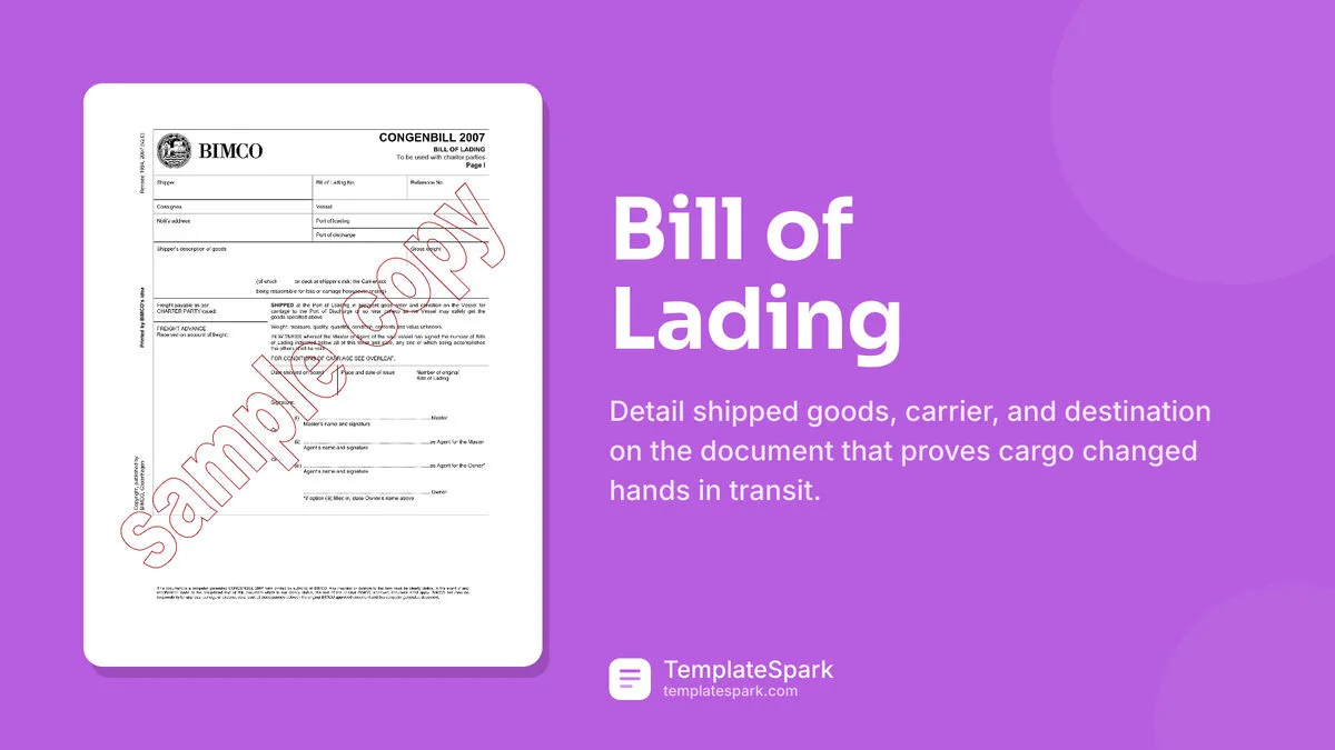 Bill of Lading Bill of Lading