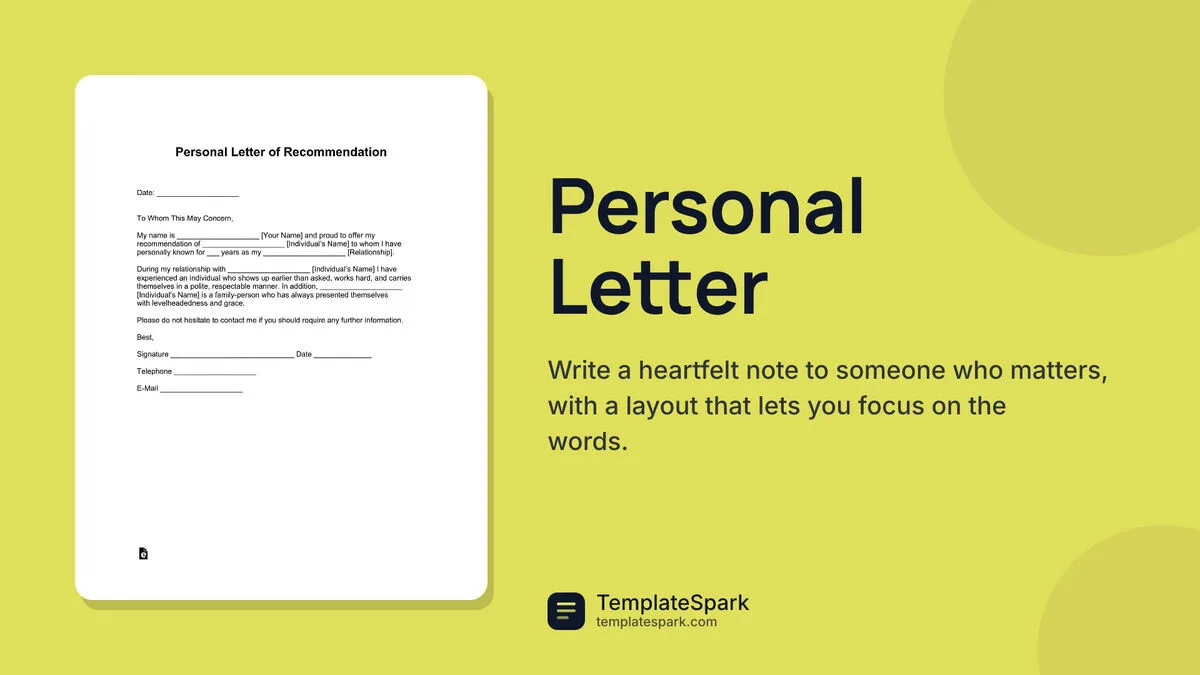 Personal Letter Personal Letter