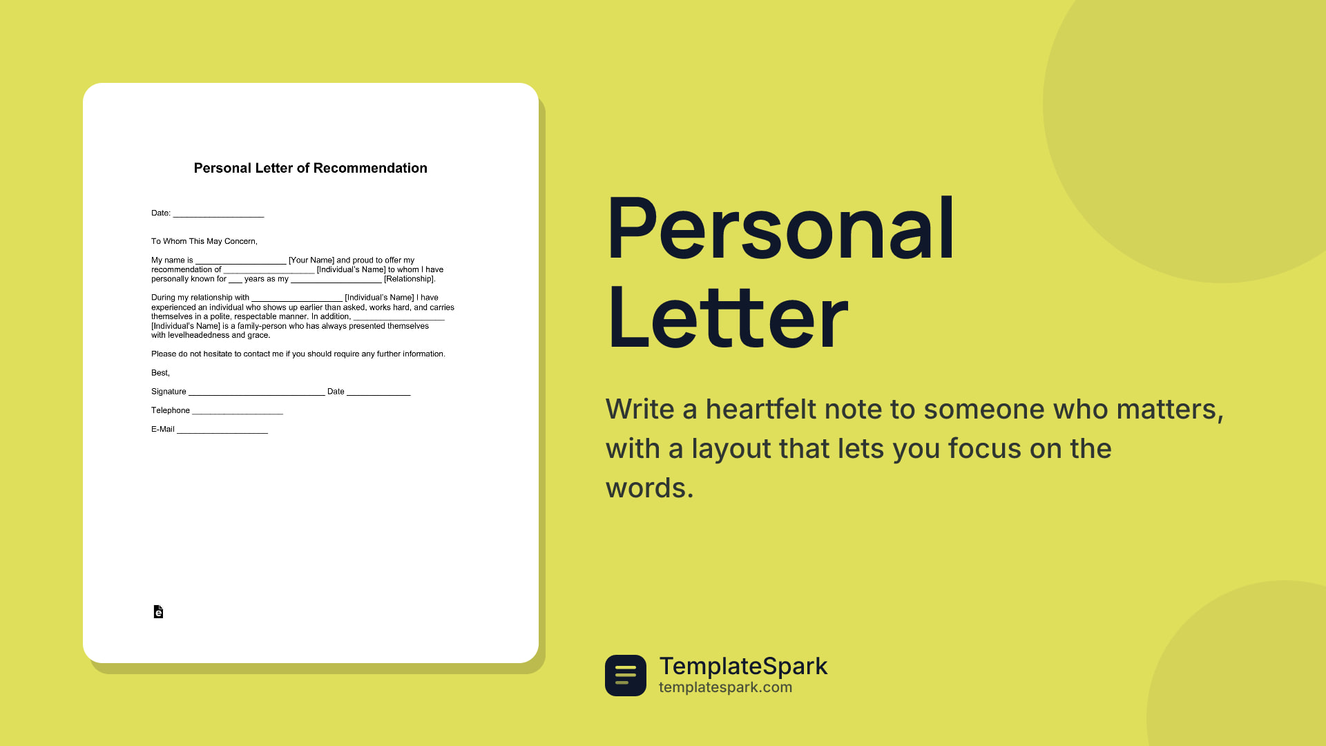 Personal Letter