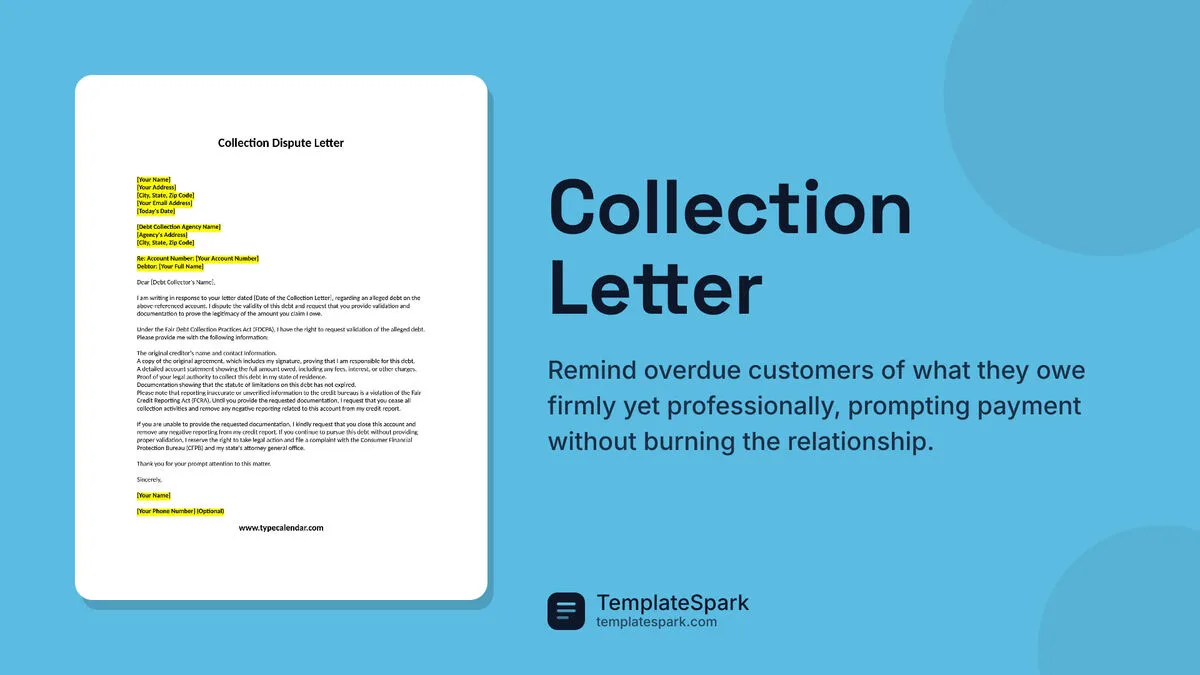 Collection Letter Collection Letter