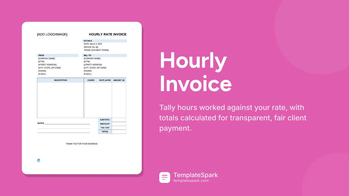 Hourly Invoice Hourly Invoice