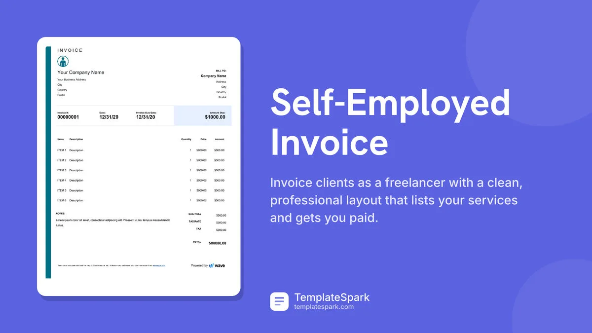 Self-Employed Invoice