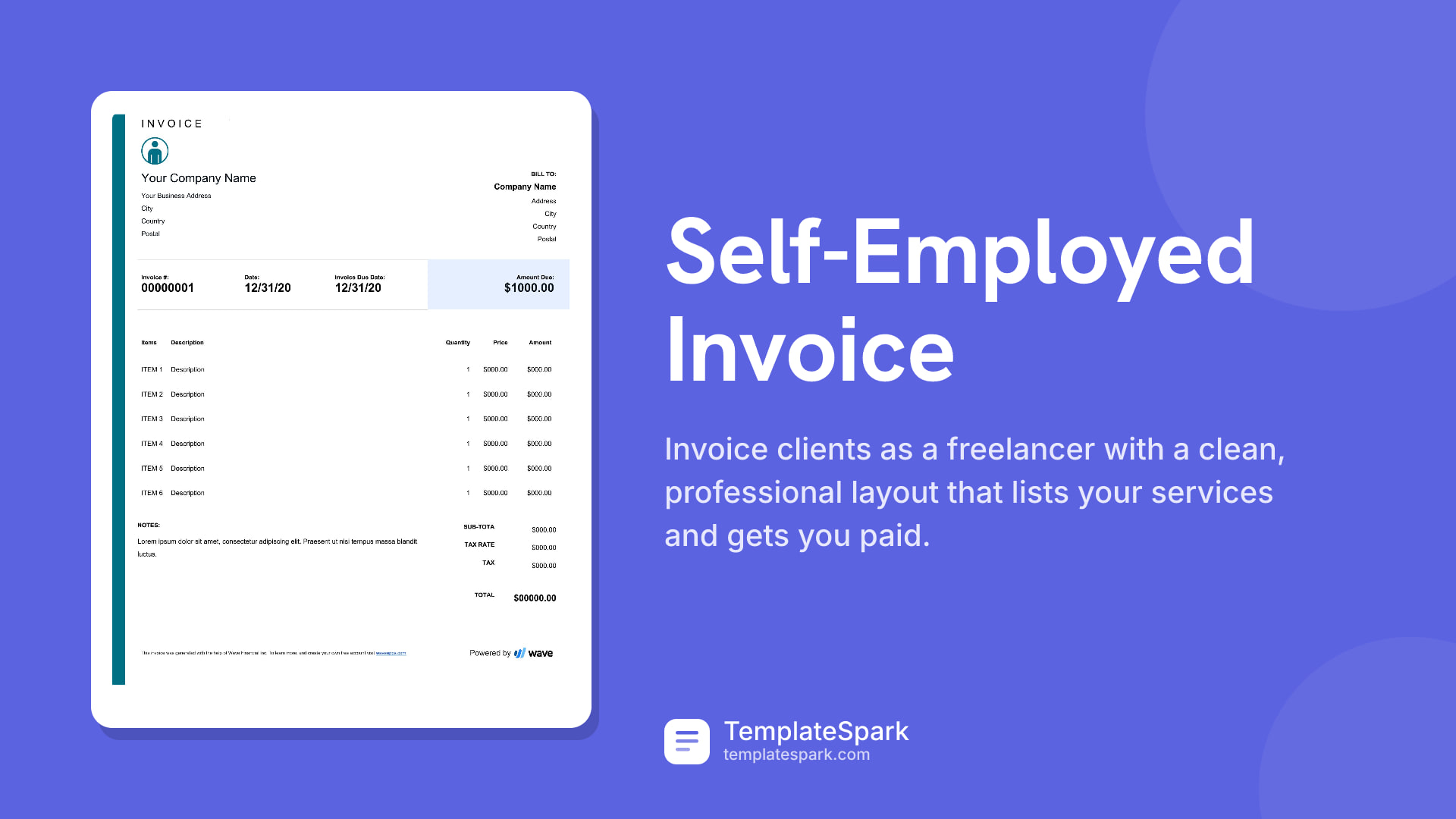 Self-Employed Invoice