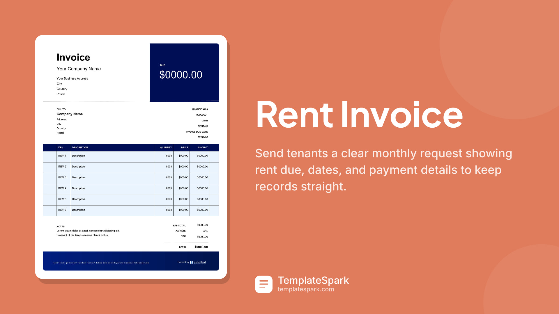 Rent Invoice