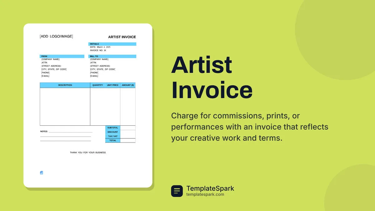 Artist Invoice Artist Invoice