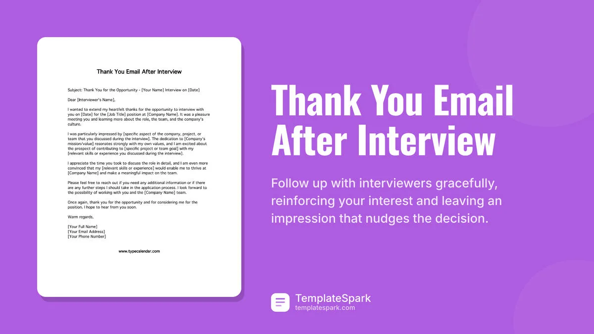 Thank You Email After Interview