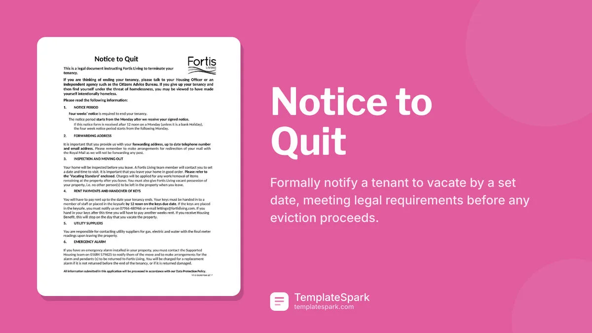 Notice to Quit Notice to Quit