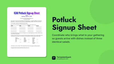 Potluck Signup Sheet