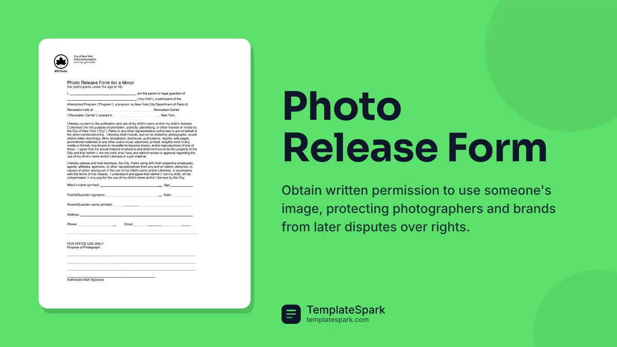 Photo Release Form Photo Release Form