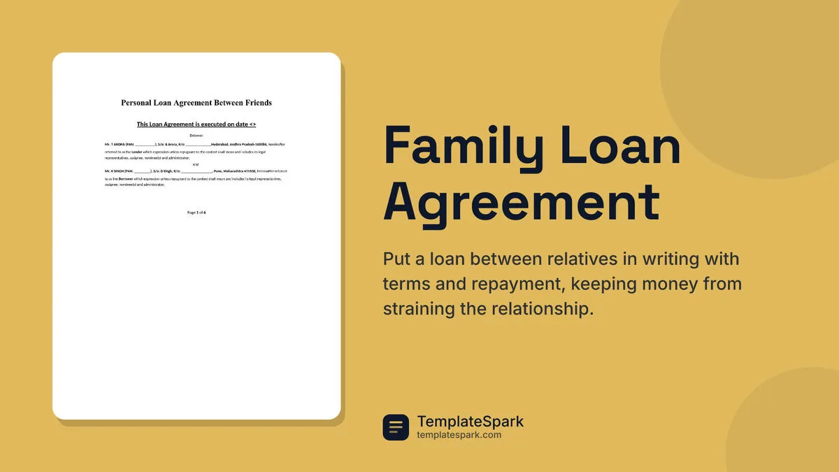 Family Loan Agreement Family Loan Agreement