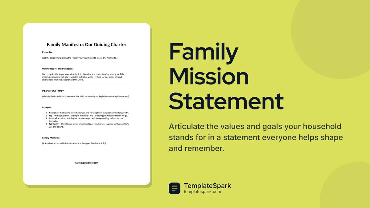 Family Mission Statement Family Mission Statement