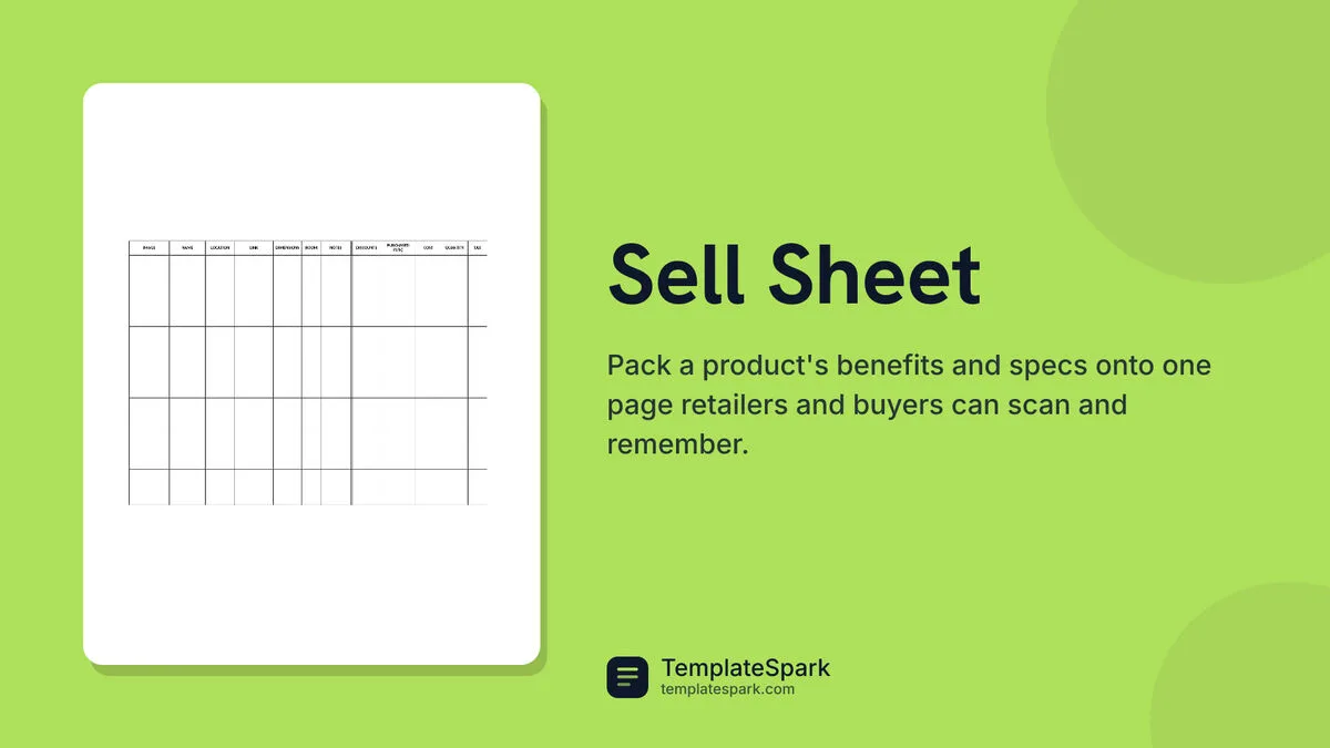 Sell Sheet Sell Sheet