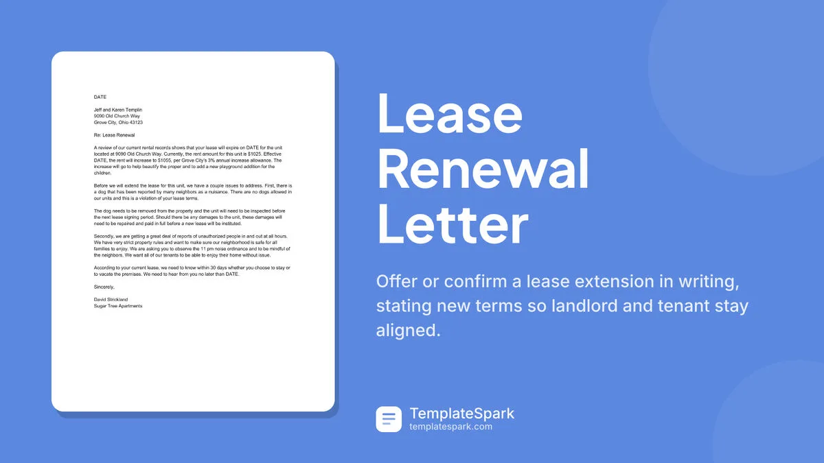 Lease Renewal Letter Lease Renewal Letter
