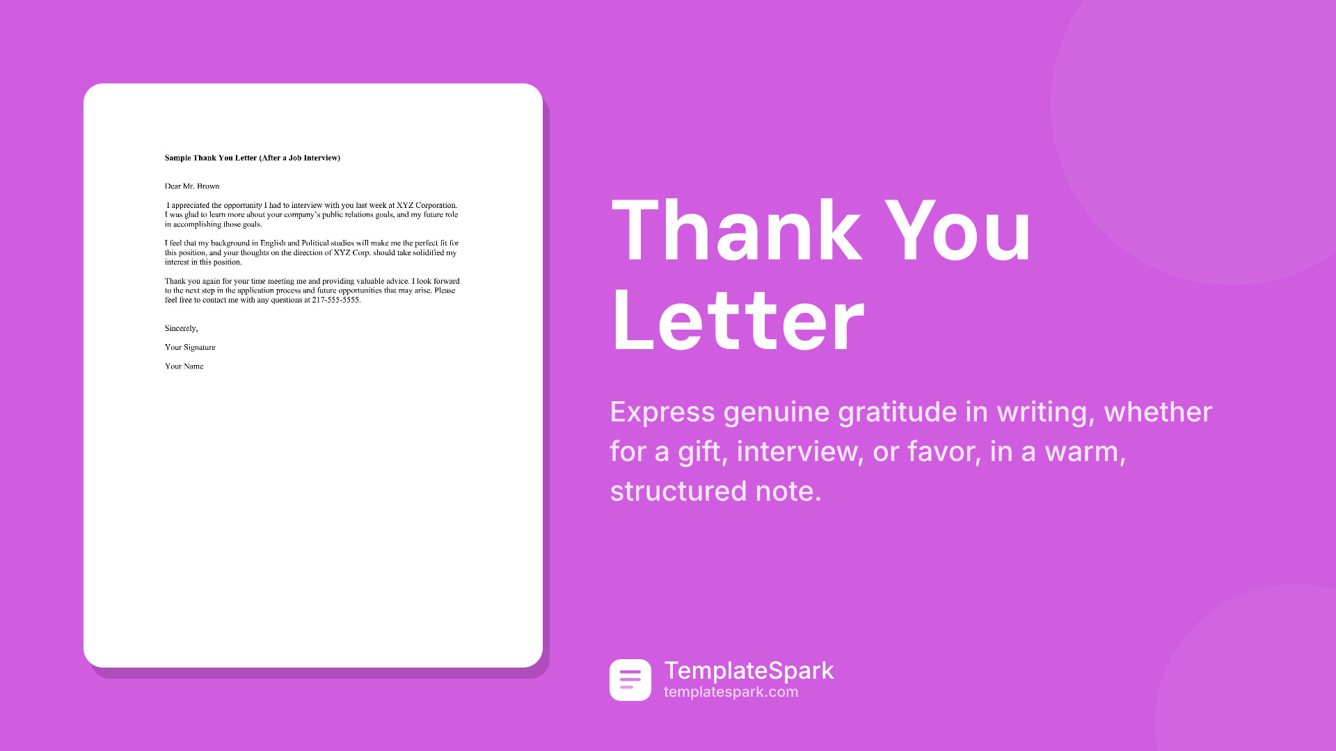 Thank You Letter