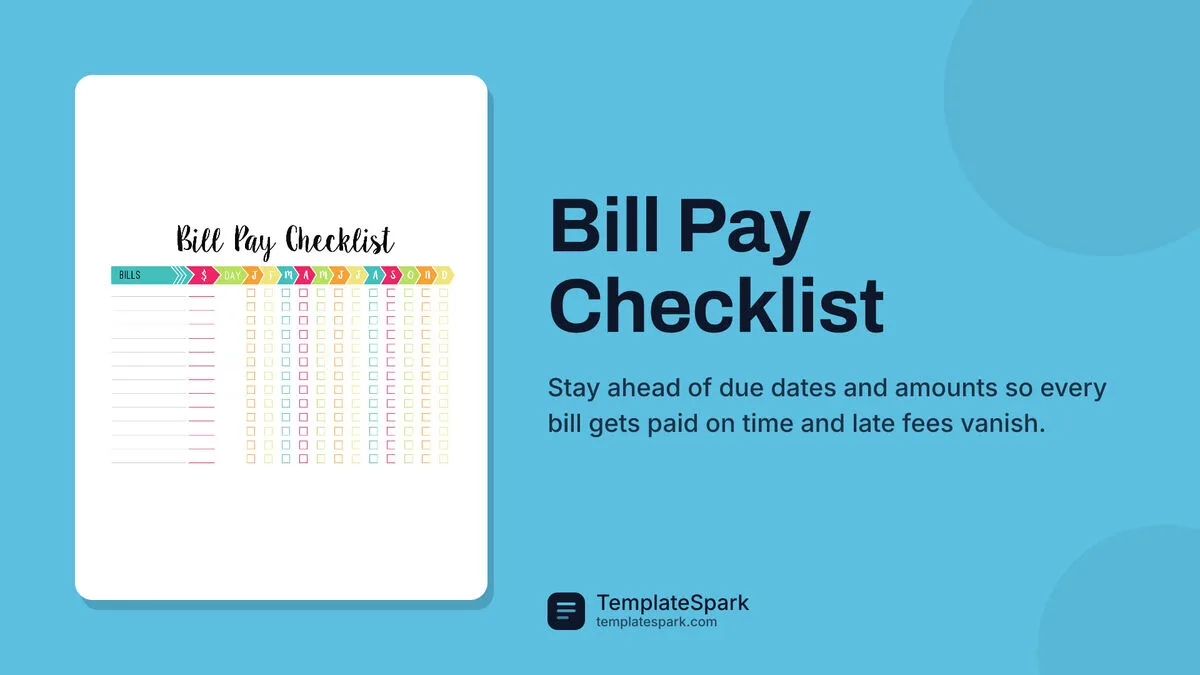 Bill Pay Checklist Bill Pay Checklist