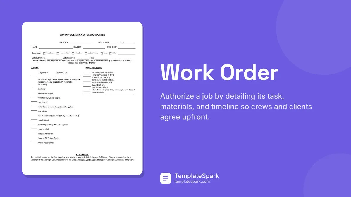 Work Order