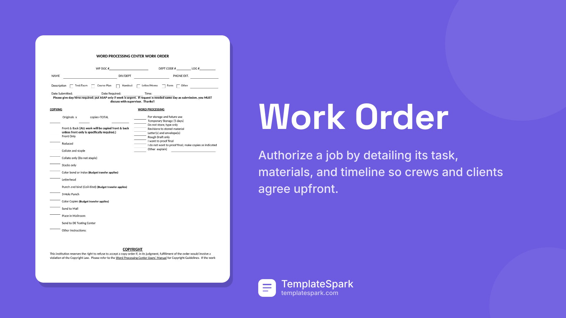 Work Order
