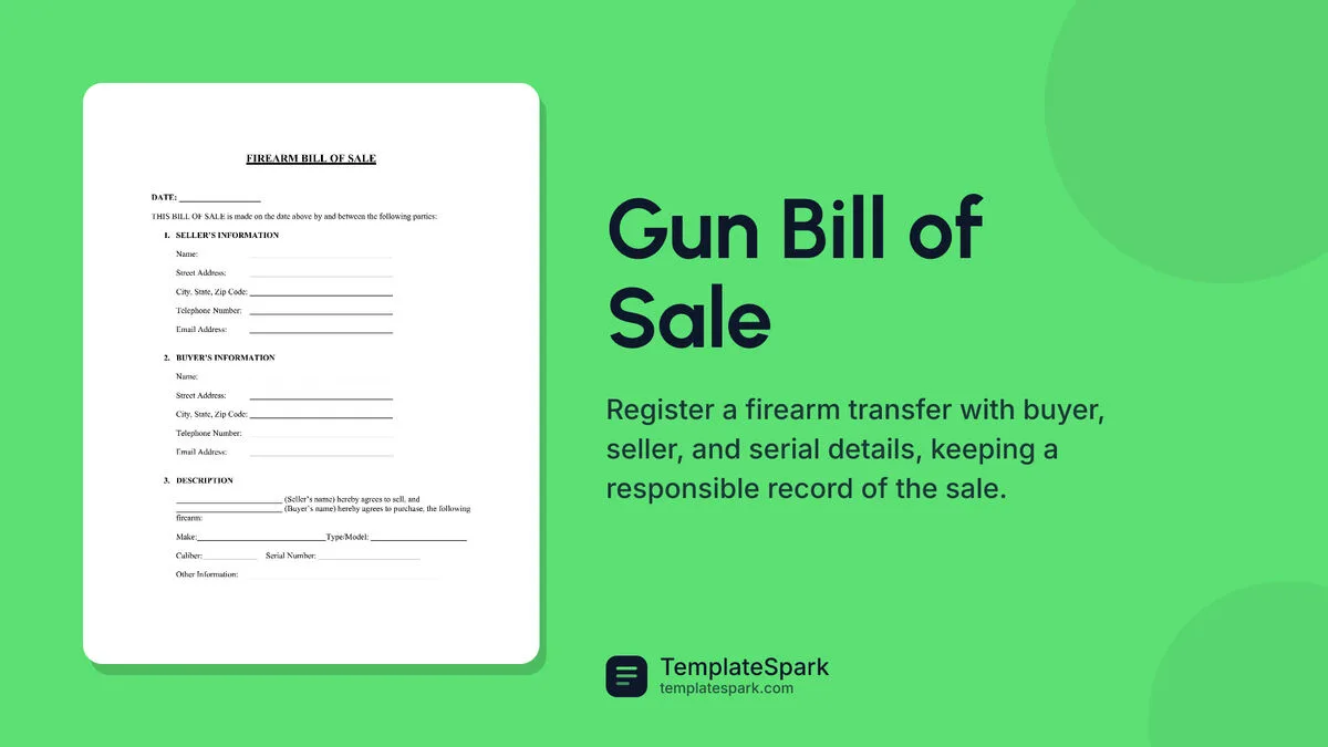 Gun Bill of Sale Gun Bill of Sale
