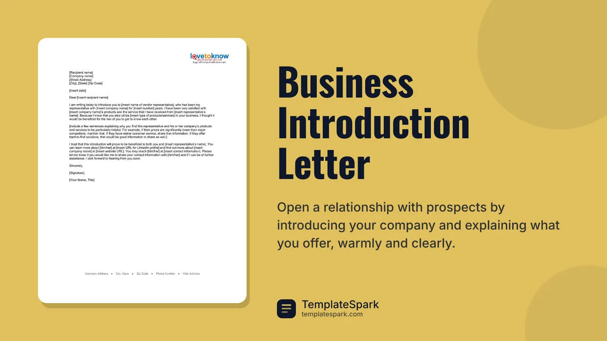 Business Introduction Letter Business Introduction Letter