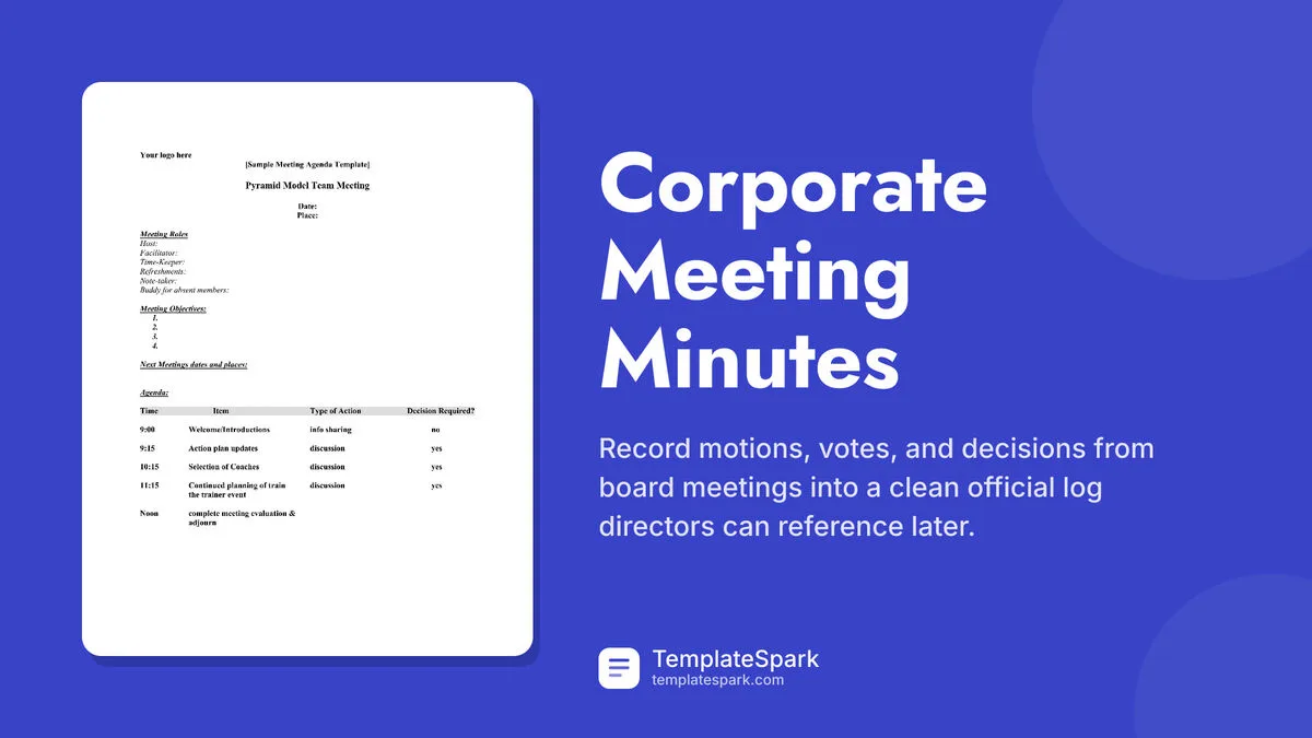 Corporate Meeting Minutes