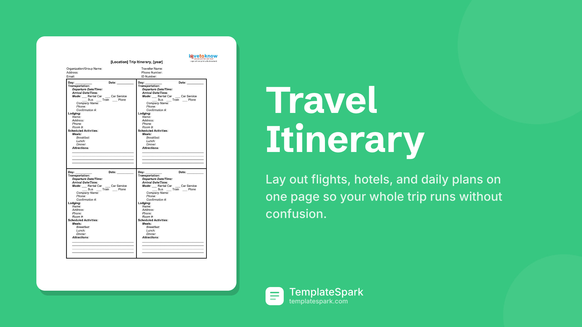 Travel Itinerary
