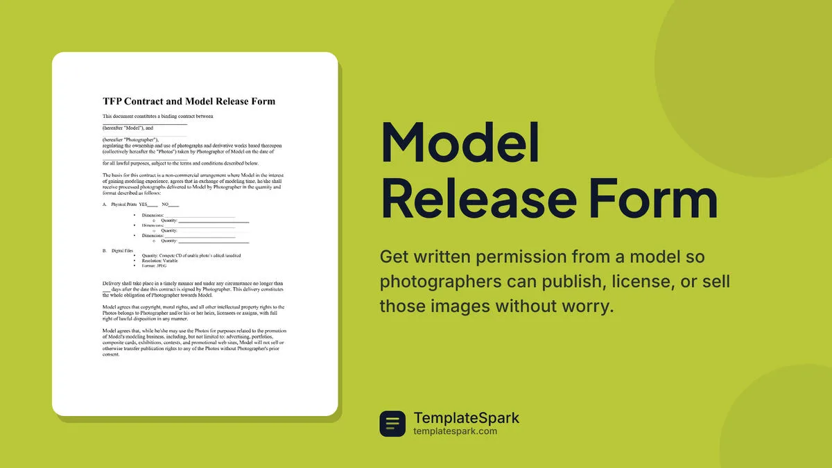 Model Release Form Model Release Form
