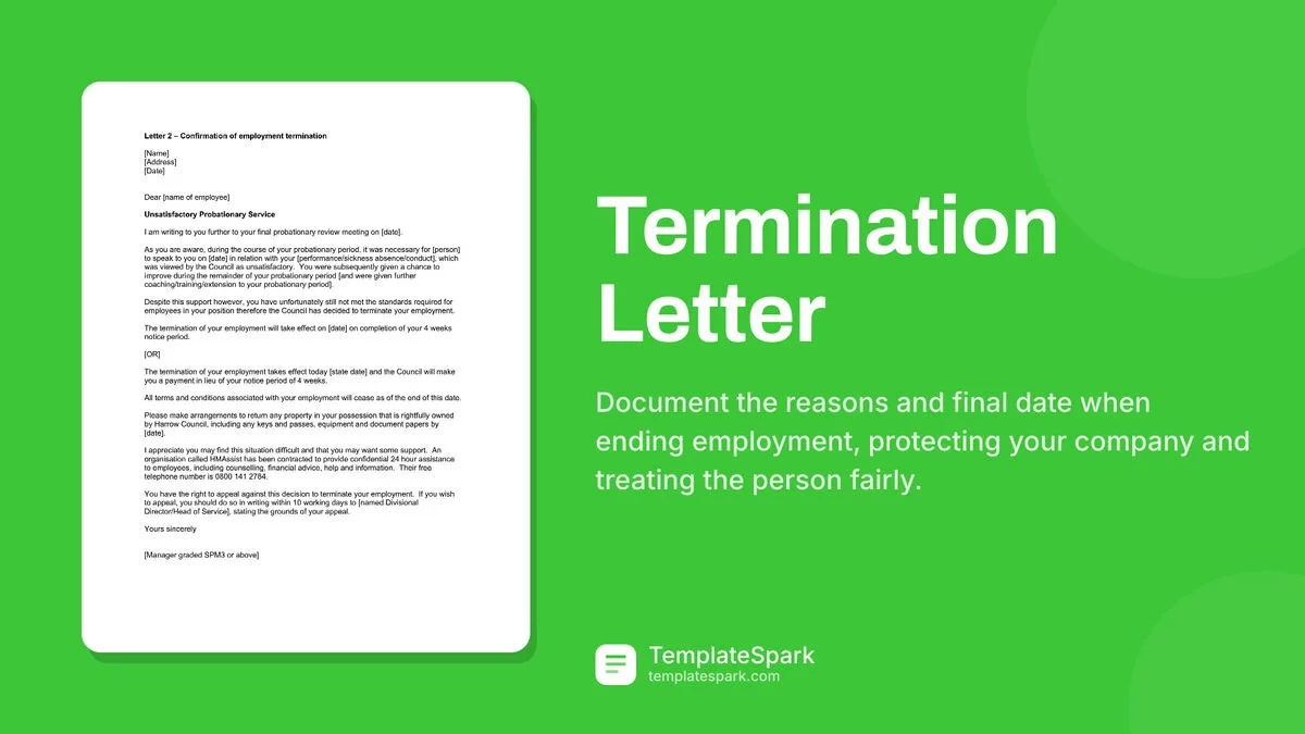 Termination Letter Termination Letter
