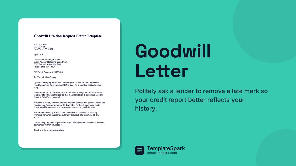 Goodwill Letter Goodwill Letter