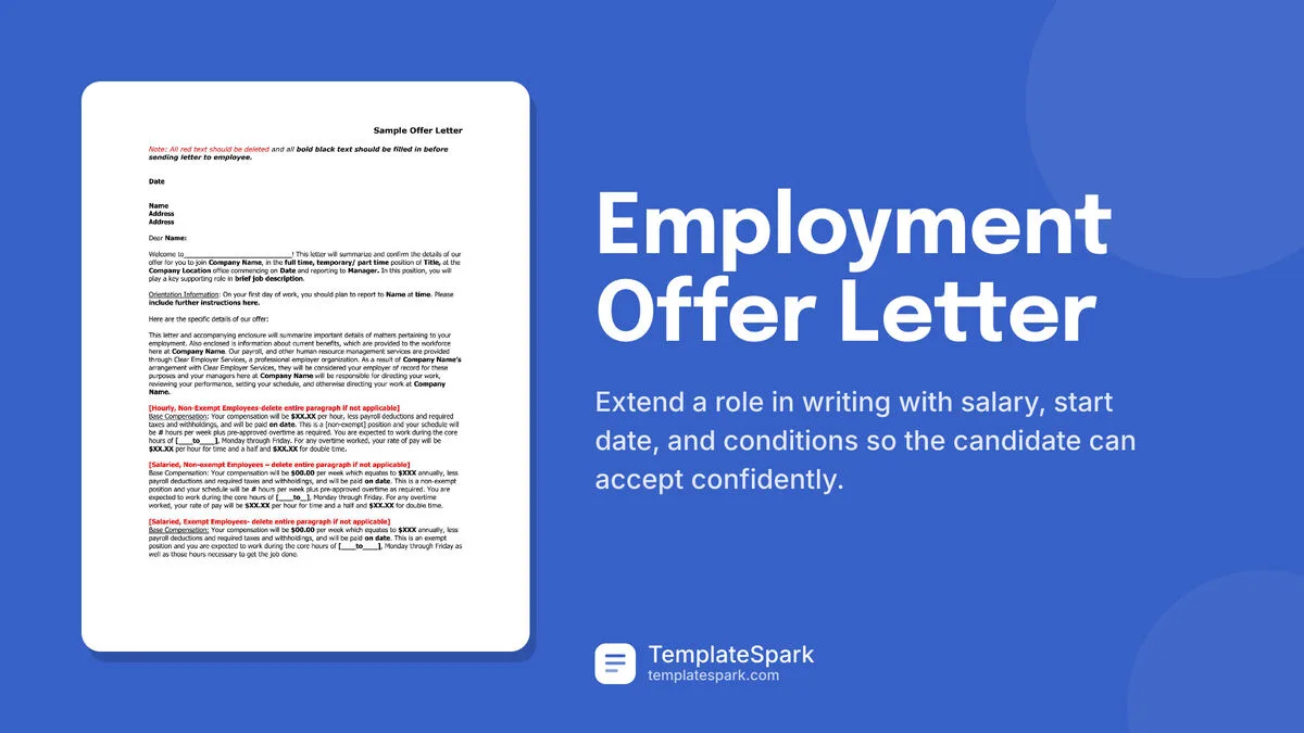 Employment Offer Letter Employment Offer Letter