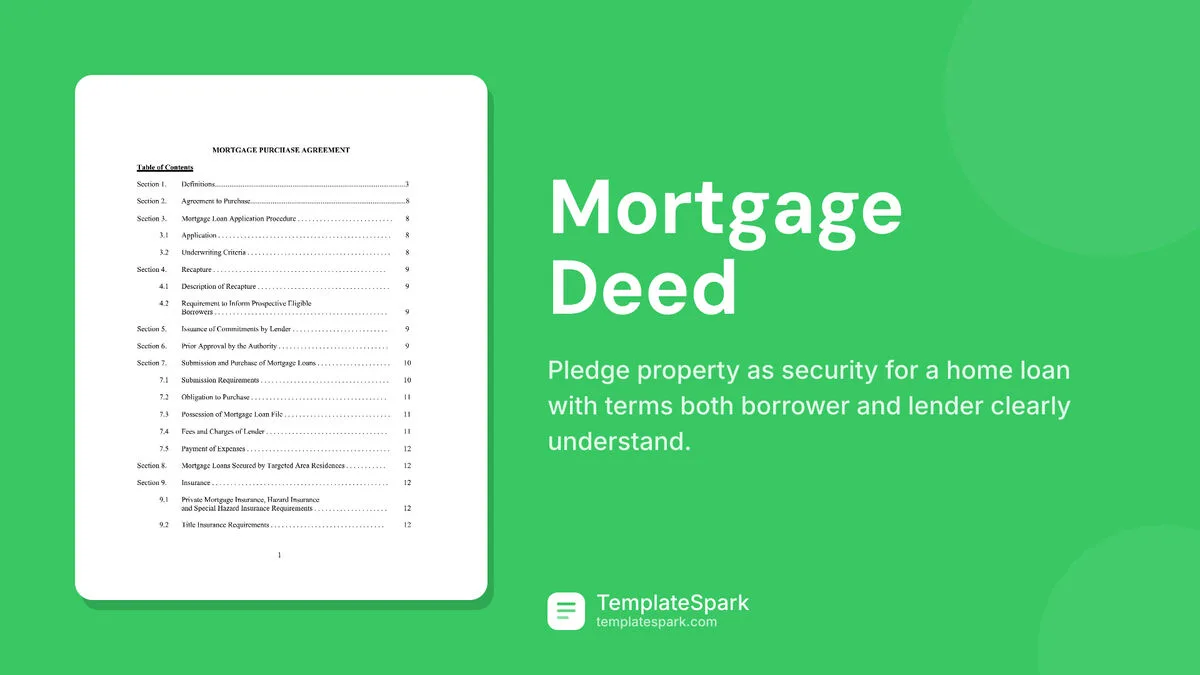 Mortgage Deed Mortgage Deed
