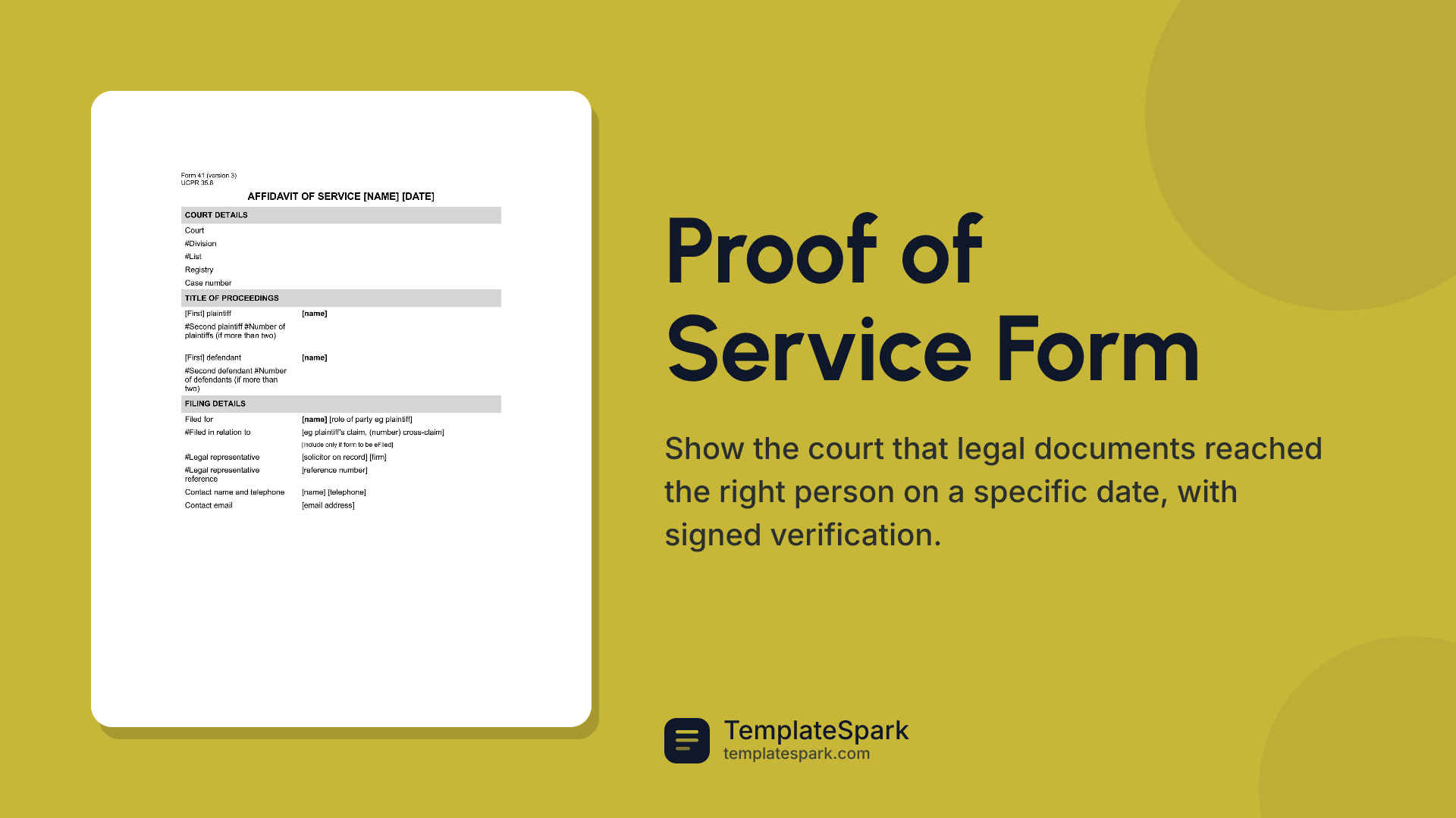 Proof of Service Form