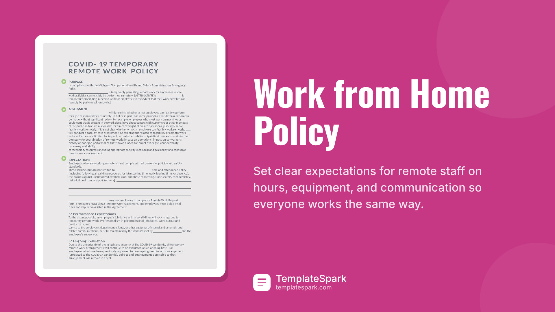 Work from Home Policy