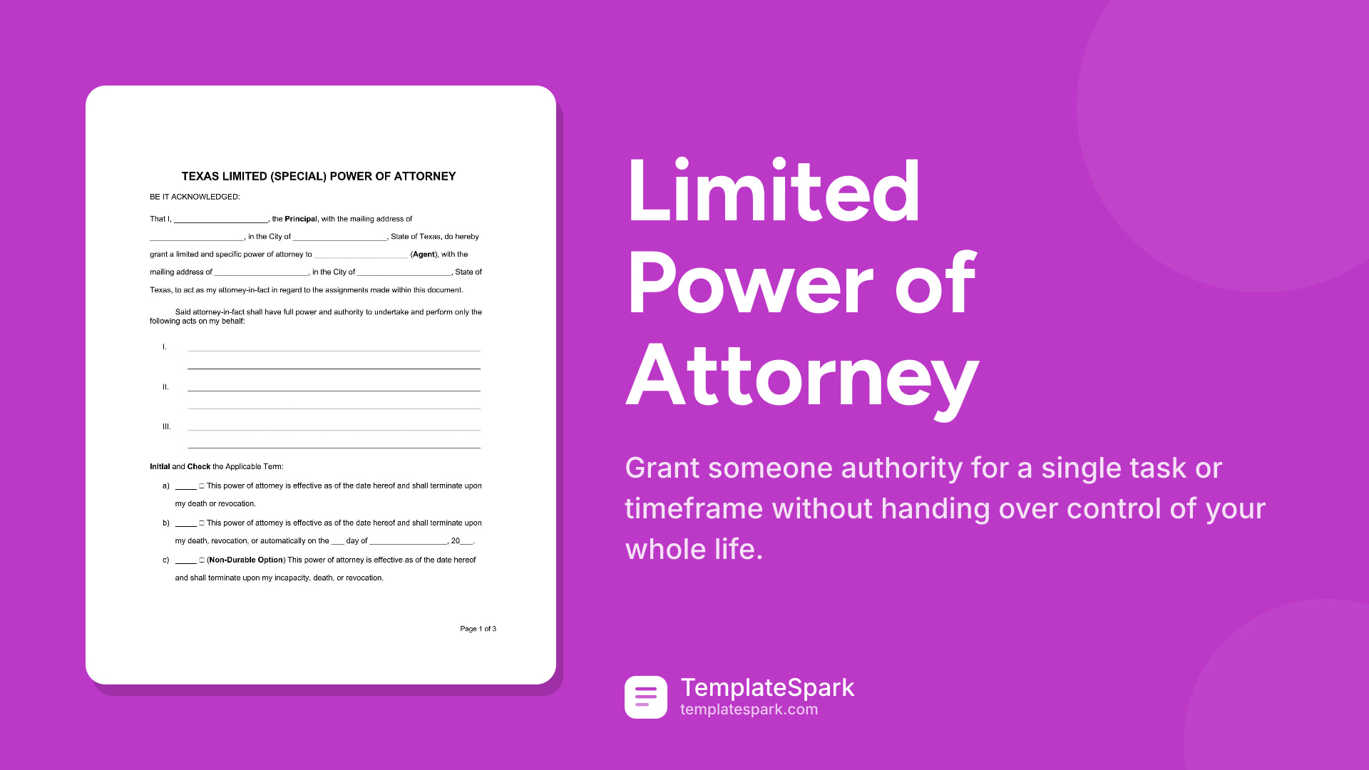 Limited Power of Attorney