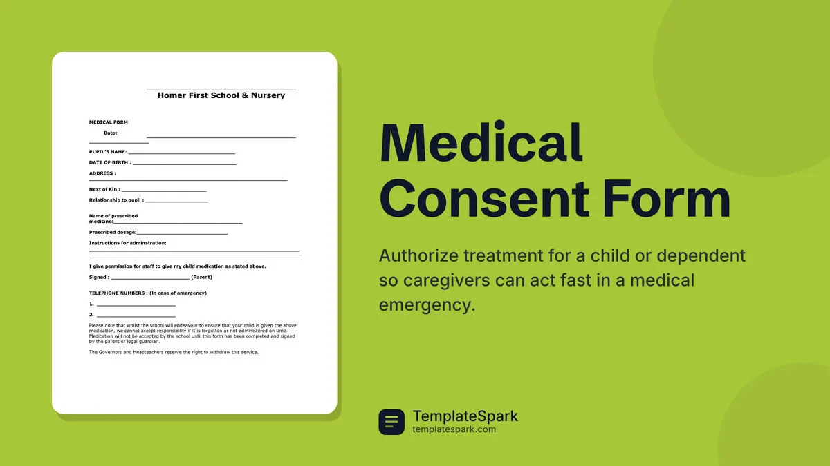 Medical Consent Form Medical Consent Form