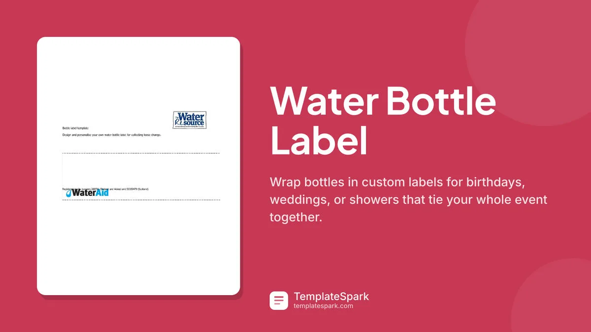 Water Bottle Label