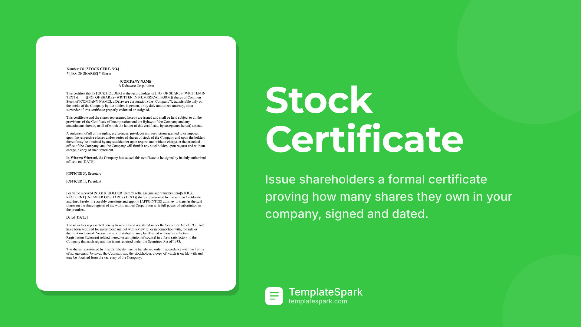 Stock Certificate