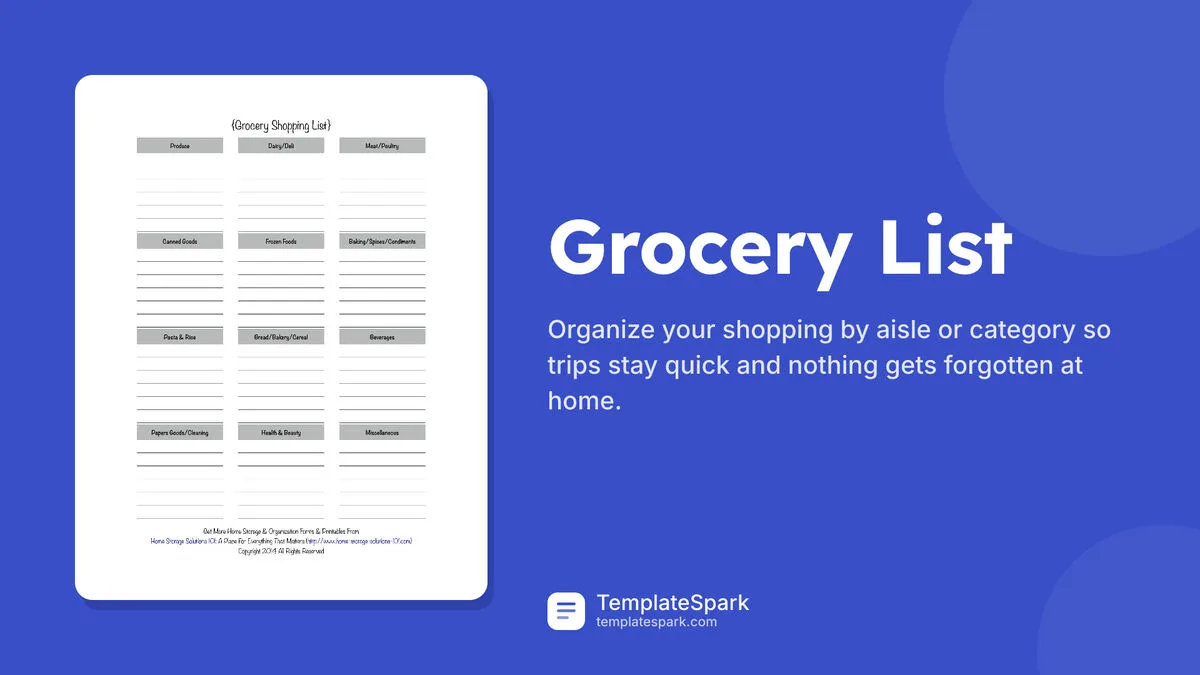 Grocery List Grocery List