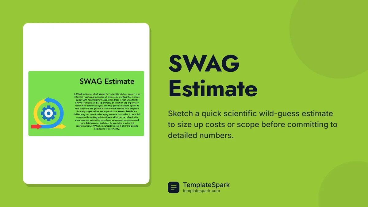 SWAG Estimate SWAG Estimate